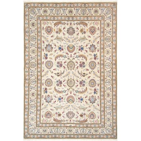 PASARGAD 5 ft. 6 in. x 8 ft. 4 in. Persian Tabriz Hand-Knotted Silk & Wool Rug 032055